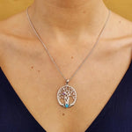Birthstone Family Claddagh Tree of Life Necklace