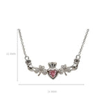 Family Birthstone Claddagh Shamrock Pendant
