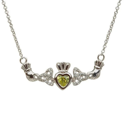 Family Birthstone Claddagh Trinity Knot Pendant
