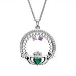 Birthstone Family Claddagh Pendant