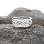 Celtic Knot Ring With Double Row Diamonds