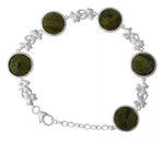 Connemara Marble Sterling Silver Shamrock Bracelet
