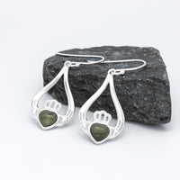 Connemara Marble Sterling Silver Claddagh Earrings