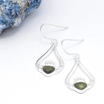 Connemara Marble Sterling Silver Claddagh Earrings