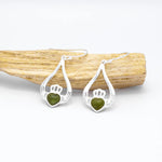 Connemara Marble Sterling Silver Claddagh Earrings