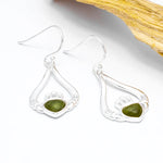 Connemara Marble Sterling Silver Claddagh Earrings