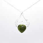 Connemara Marble Sterling Silver Claddagh Necklace