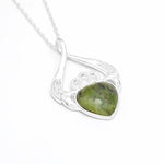 Connemara Marble Sterling Silver Claddagh Necklace