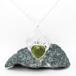 Connemara Marble Sterling Silver Claddagh Necklace
