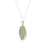 Connemara Marble Sterling Silver Claddagh Pendant