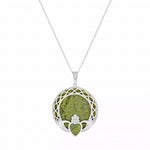 Connemara Marble Sterling Silver Claddagh Pendant