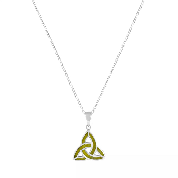 Connemara Marble Sterling Silver Trinity Knot Celtic Necklace