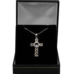 Gold & Silver Celtic Cross Claddagh Necklace With Diamond