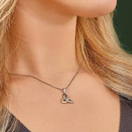 Gold & Silver Trinity Knot Necklace Set With Diamond
