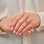Gold Claddagh Ring With Green Agate Heart