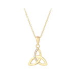 Gold Celtic Trinity Knot Necklace With Cubic Zirconia Stones
