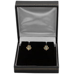Gold Malachite Irish Shamrock Earrings