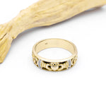 Gents Gold Claddagh Celtic Knot Wedding Band With Diamonds