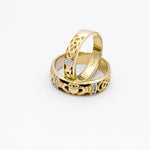 Gents Gold Claddagh Celtic Knot Wedding Band With Diamonds