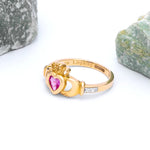 Yellow or White Gold Claddagh Birthstone Ring