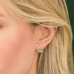 Gold and Diamond Claddagh Stud Earrings