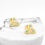 Trinity Knot Earrings With Emeralds