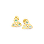 Trinity Knot Earrings With Emeralds