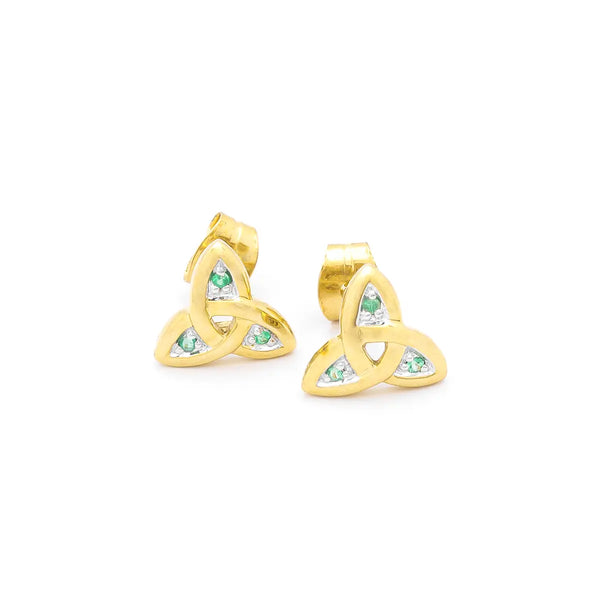 Trinity Knot Earrings With Emeralds