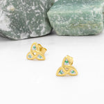 Trinity Knot Earrings With Emeralds
