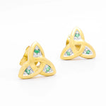Trinity Knot Earrings With Emeralds