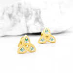 Trinity Knot Earrings With Emeralds