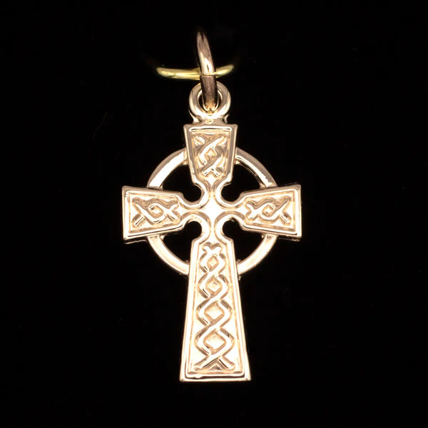 14k Gold Celtic Cross Charm