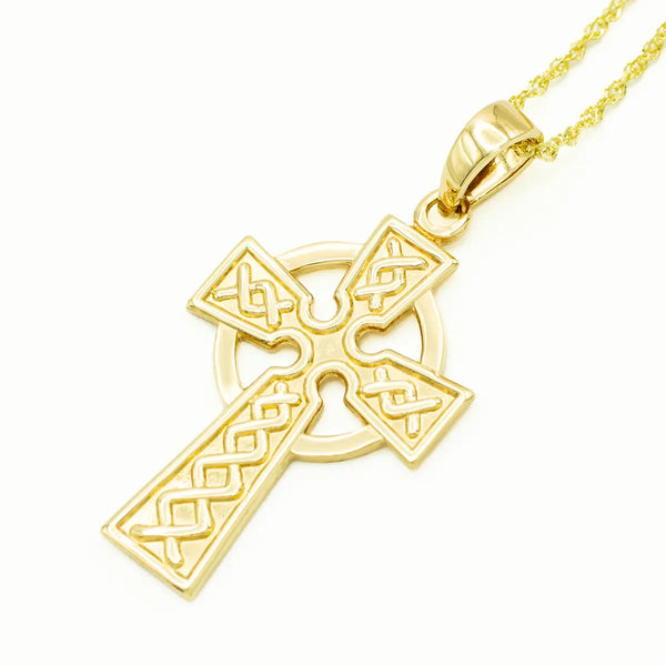 Traditional Gold Celtic Cross Pendant