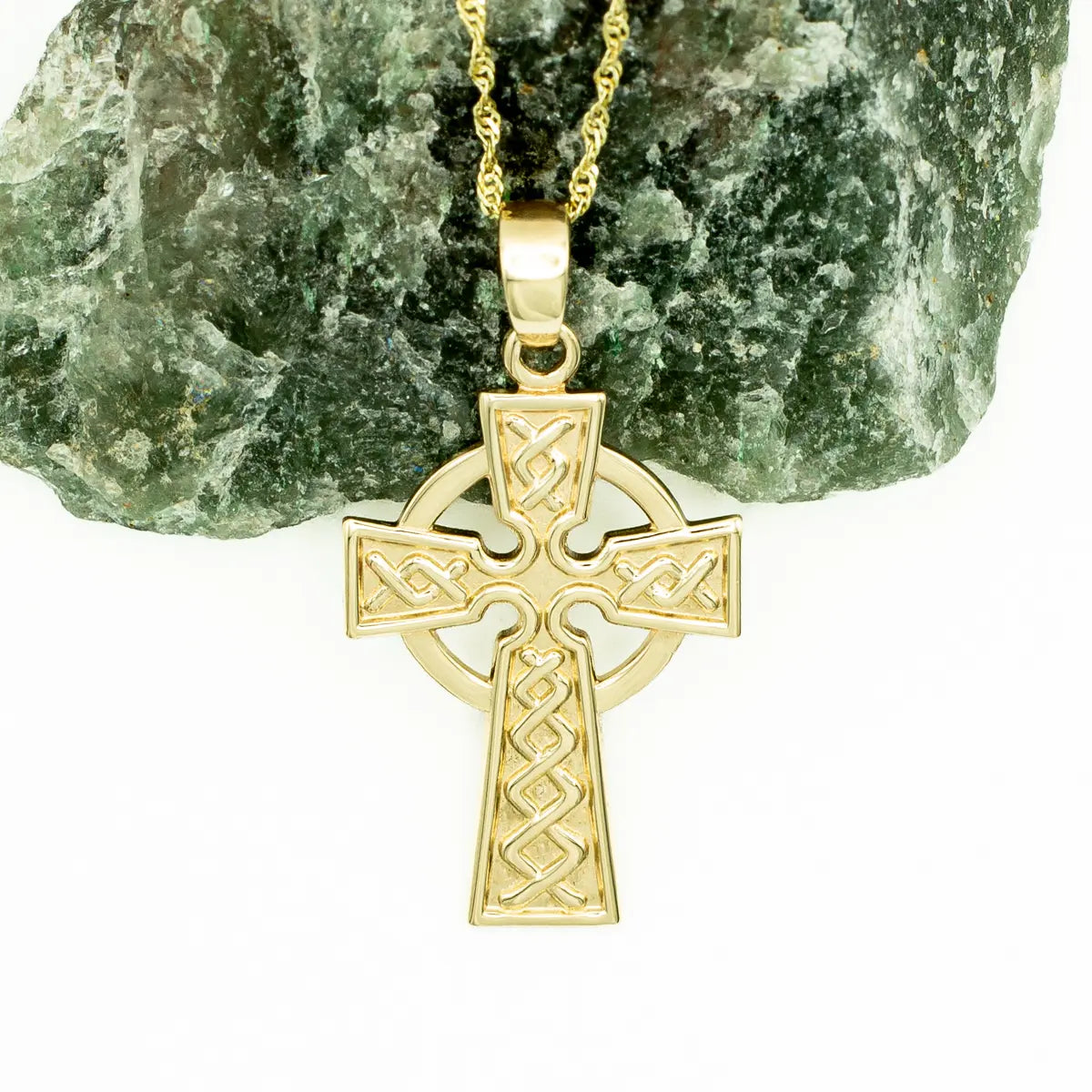 Traditional Gold Celtic Cross Pendant – view 8