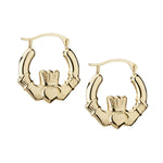Gold Claddagh Small Hoop Earrings