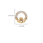 Gold Claddagh Earrings with Lab Diamonds