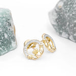 Gold Claddagh Earrings with Lab Diamonds