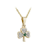 Emerald and Diamond Shamrock Necklace