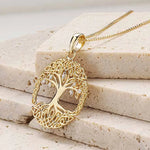 14k Gold Diamond Celtic Tree of Life Necklace