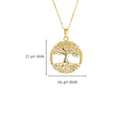 14k Gold Diamond Celtic Tree of Life Necklace