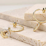Gold Claddagh Drop Earrings with Lab Diamonds