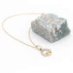 Gold Claddagh Necklace with Lab Diamonds
