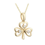 Gold Diamond Shamrock Necklace