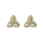 Gold Diamond Trinity Knot Stud Earrings