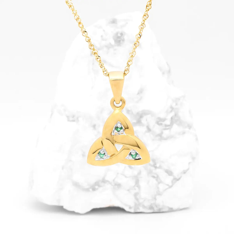 Emerald Celtic Trinity Knot Necklace
