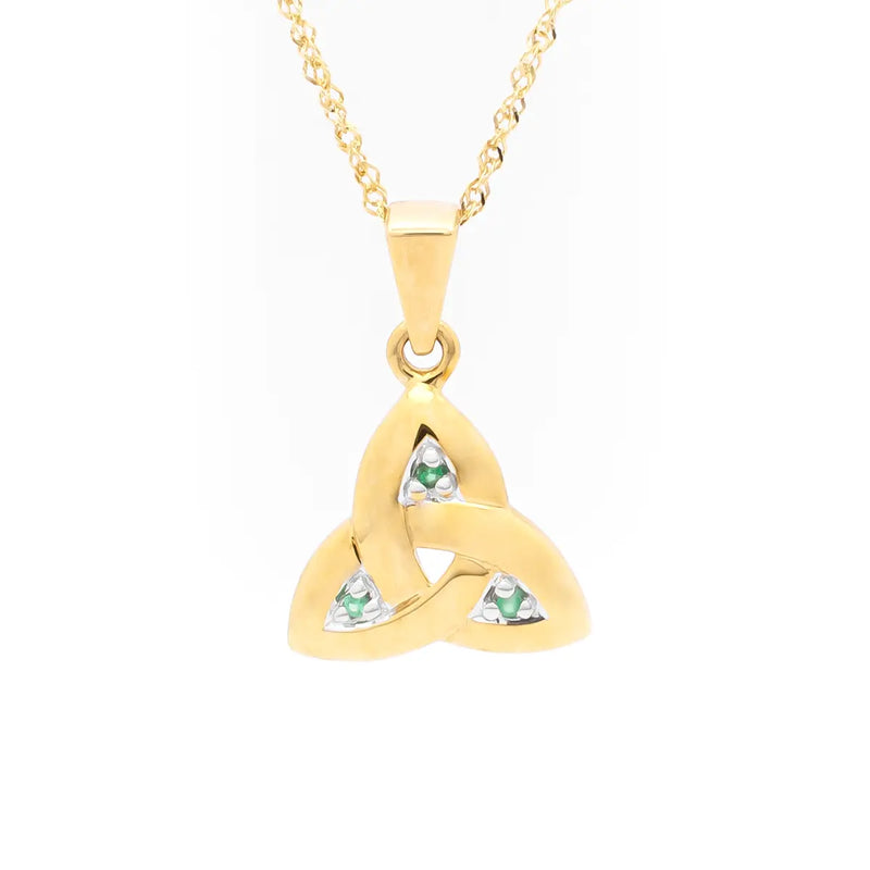 Emerald Celtic Trinity Knot Necklace