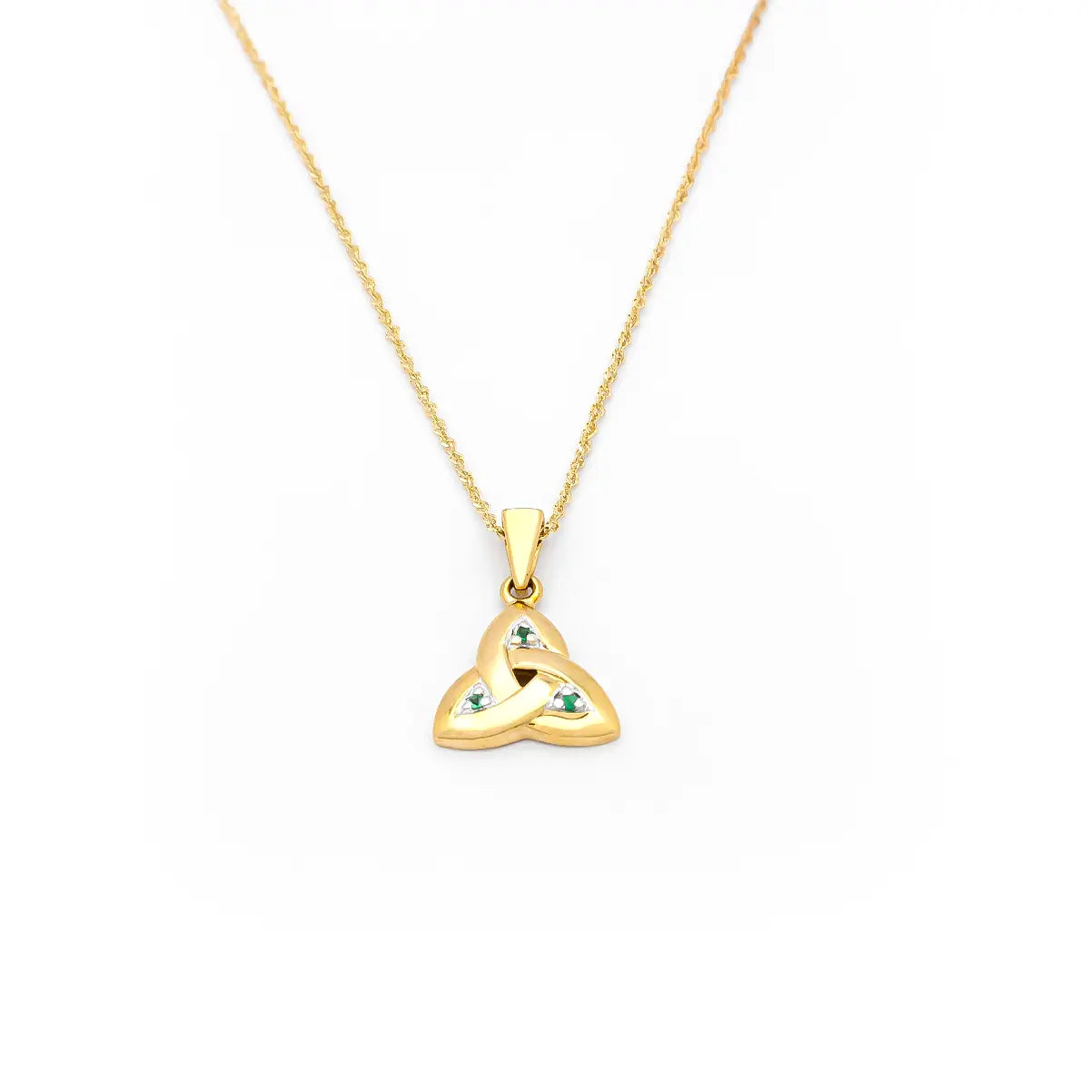 Emerald Celtic Trinity Knot Necklace – view 6