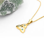 Emerald Celtic Trinity Knot Necklace