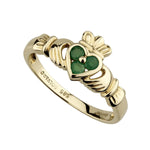 Gold Emerald Claddagh Ring