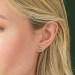 Emerald Shamrock Stud Earrings